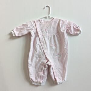 Vtg 90s Izod Lacoste Pink Corduroy Romper Baby Girls 9m